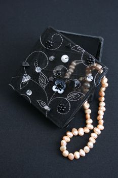 Black and White Organza Boxes with pearls