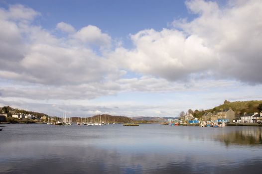 Sunset on the Harbor in Tarbert, Scotland