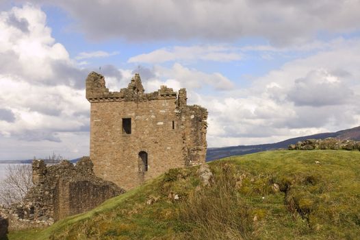 Castle Urquhart on the banks of Urquhart Bay in Loch Ness, Scotland