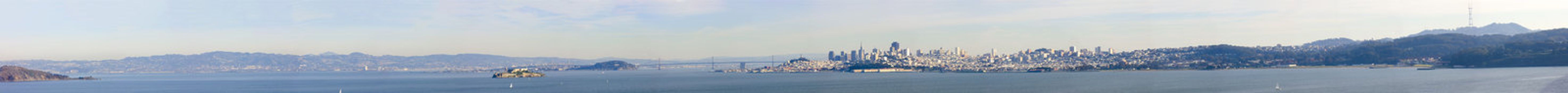 Panorama of San Francisco Bay from Sausalito in Marin county