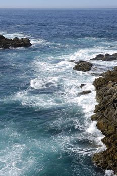 Wave action on the rugged coast of California