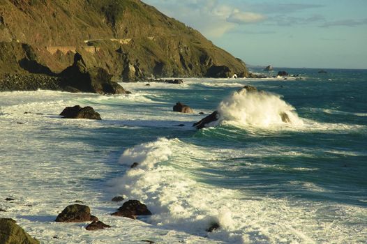 sunset on the California coast at Big Sur