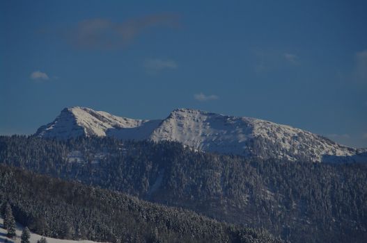 beautiful snowy winter landscape at Christmas time