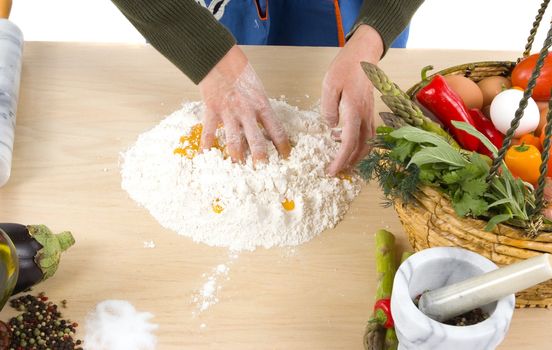 Making homemade pasta