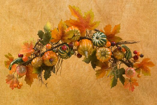 Fall themed maple, pumpkin wreath