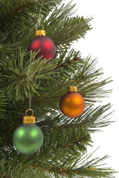 Colorful Christmas ornaments on Christmas tree