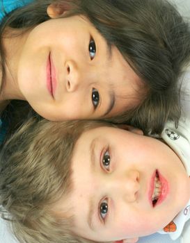Childhood friendships, asian caucasian multiethnic