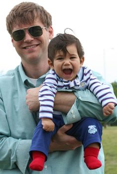 Father and son enjoying the outdoors