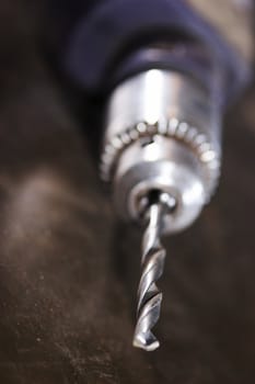 macro pic of drill in the repair shop