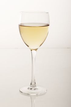 Isolated glass of white wine