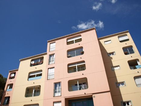 pink and yellow modern building on french riviera