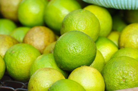 Fresh lemons on the market