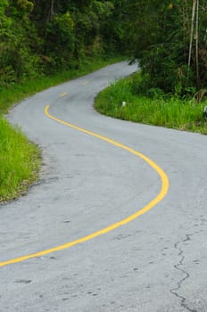 curve of road in thailand