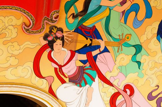 tradition Chinese painting on Chinese temple