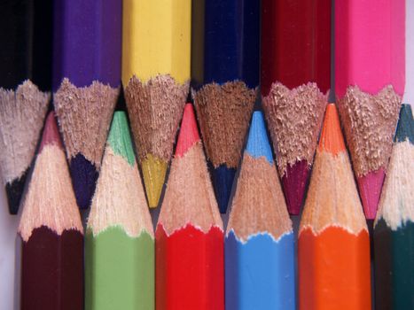A colorful collage of colored pencil points.