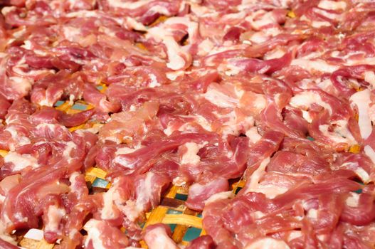 bacon drying in the sun