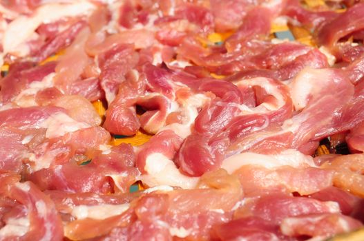 bacon drying in the sun