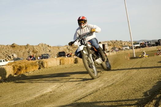 Dirt bike racers on track