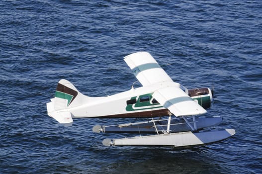single-engined Seaplane coming in to land in Ketchikan, Alaska