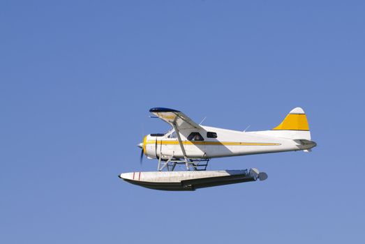 Seaplane taking off from Vancouver seaport