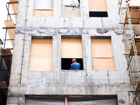 Facade of a building under construction 