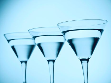 Marini glasses on blue background