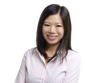 Asian Education / Business Woman on white background