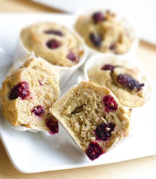 Delicious fresh baked mulberry muffins