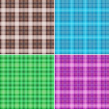 Set of tartan fabric patterns
