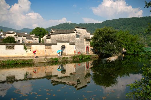 The antique architectures of Hongcun village, in China