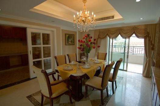 Living room of luxury modern house