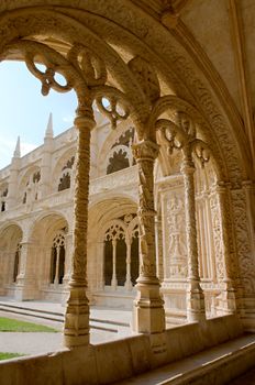  Interior view of the Mosteiro Dos Jeronimos, Lisbon, Portugal