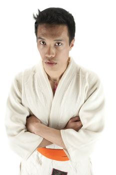 young asian martial arts practitioner in closeup