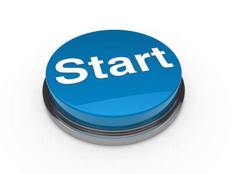 3d button start blue push technology press