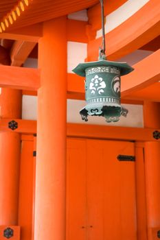 Lanterns of Heian Shrine, the one of the biggest budhist temple in Kyoto, Japan
