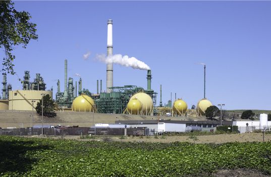 view of a oil refinery in northern California