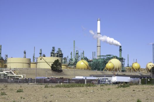 view of a oil refinery in northern California