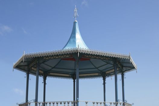 Blue 19th century bandstand roof detail