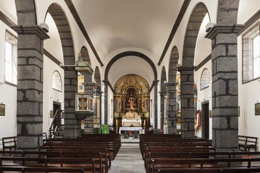 Interior of the church of S. Joao - St. John - Pico, Azores