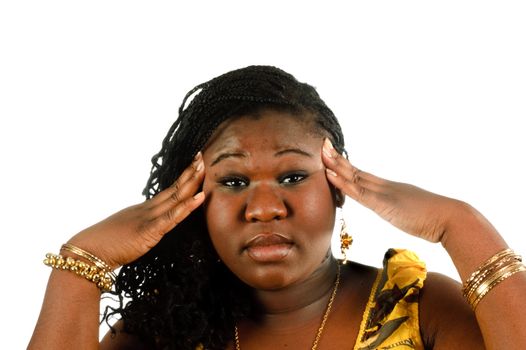 black girl with headache