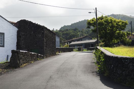 Country road in Pico island, Azores