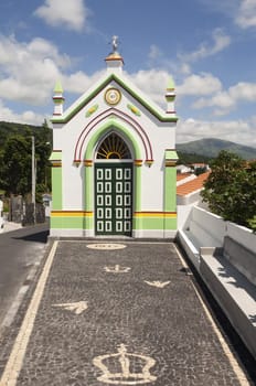 Small church named imperio in Pico island, Azores