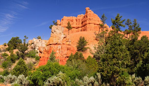 red rock formation in Cedar Breaks National Park, Utah