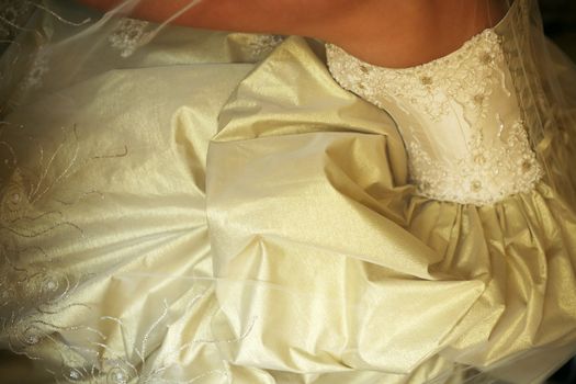 Beautiful gold dress of a bride