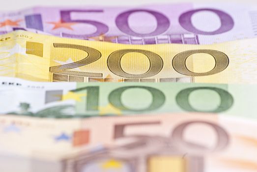 Euro Money Banknote In Macro