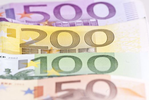 Euro Money Banknote In Macro