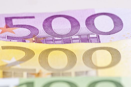 500 Euro Money Banknote In Macro