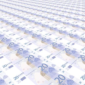 Endless rows of euro banknotes