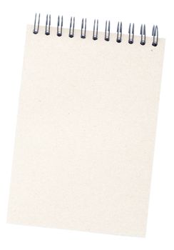 White paper on white background of ring binder notebook.