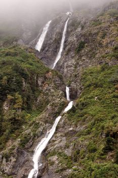 Wards Pass Waterfalls along Stewart Highway